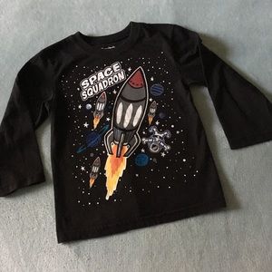 Boys’ Long Sleeve Tee with Space Graphic